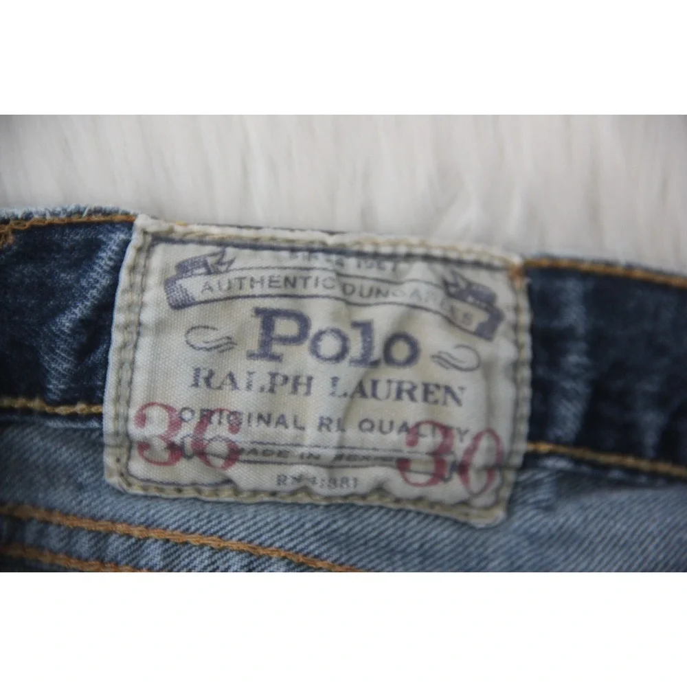Polo Ralph Lauren Mens 36x28 Classic Fit Straight Leg Blue Denim Jeans Blokecore